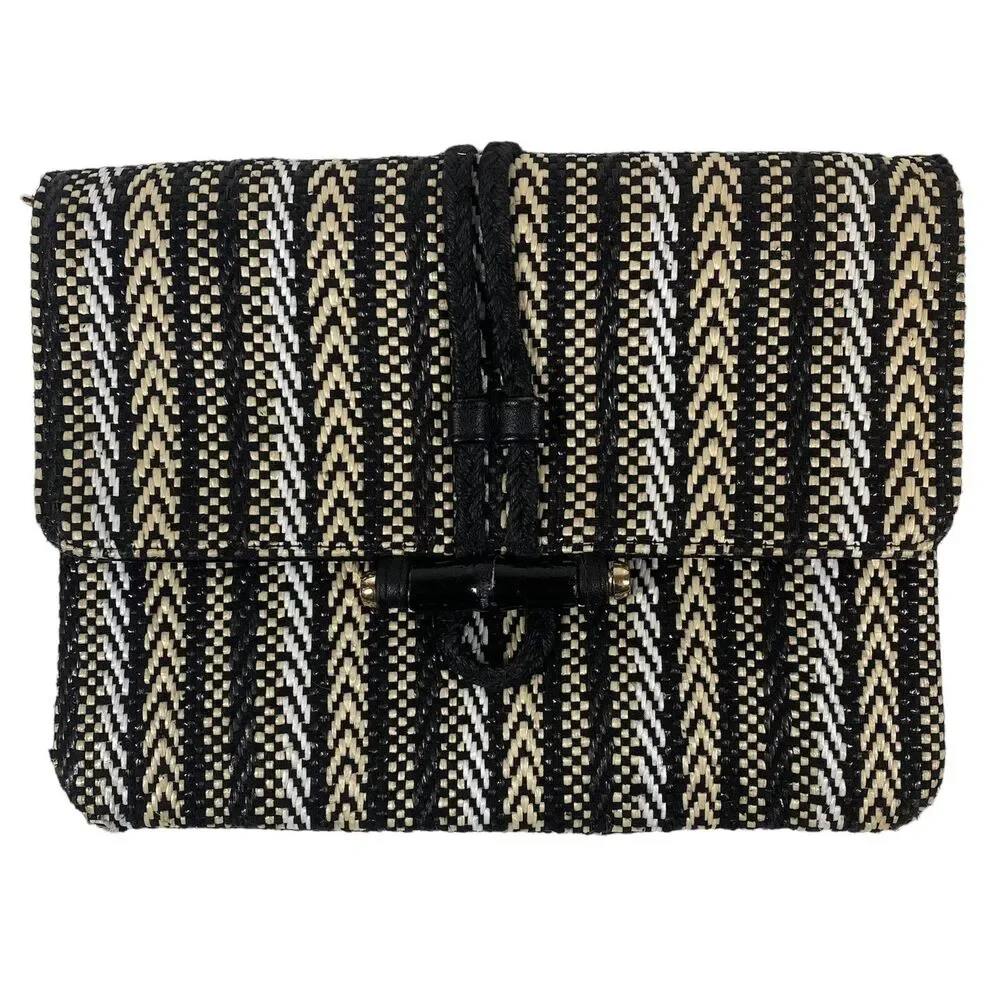 Sondra Roberts Squared‎ Woven Clutch Handbag Purse Boho Tribal No Strap